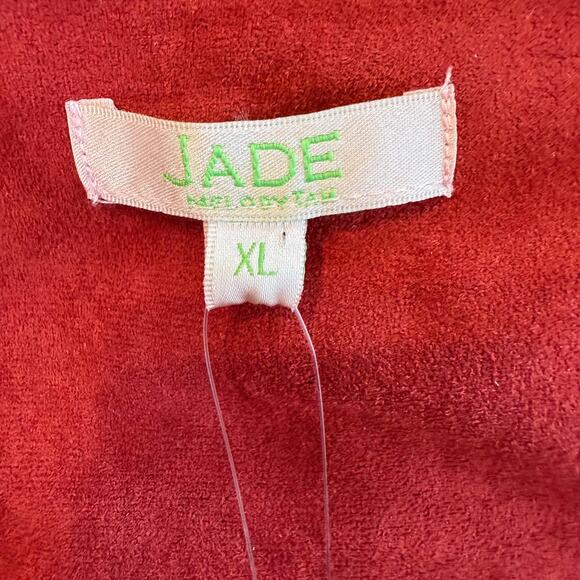 Jade Melody Tam Women's Rust‎ Sleeveless Faux Suede Shift Dress Size XL NEW - Picture 4 of 8